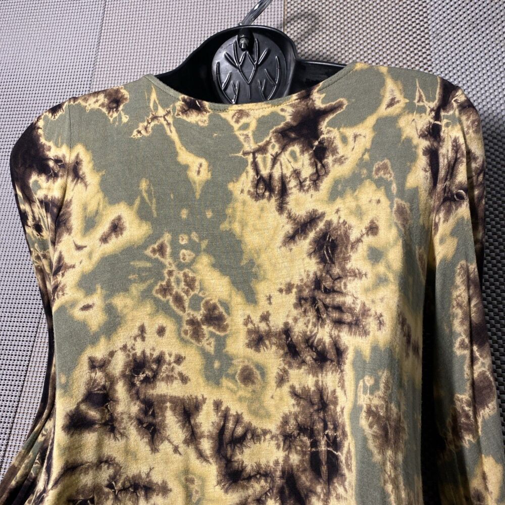S-Twelve Women's Tie Die Polyester V-Neck Long Sleeve Knee Length Dress M/M - Picture 6 of 8